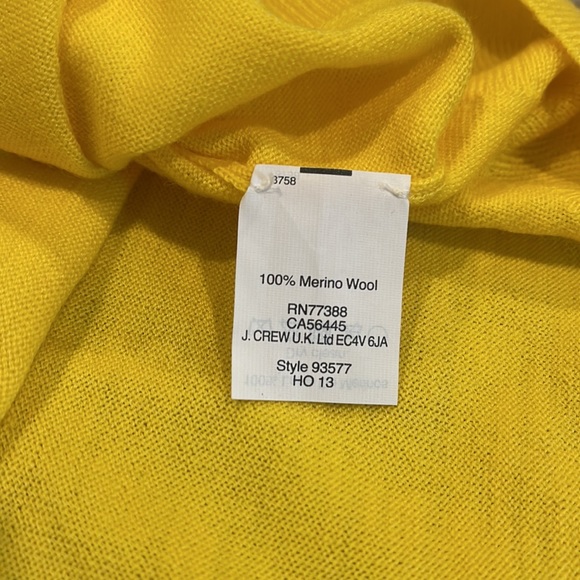 J. Crew Factory Charley 3/4 Sleeved Sweater. Yellow. 100% Merino Wool. Size XS. - Picture 6 of 6